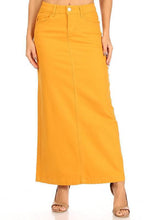 Load image into Gallery viewer, Anna Long Twill Skirt in Mustard (FINAL SALE)