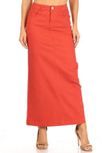 Load image into Gallery viewer, Anna Long Twill Skirt in Terra-Cota