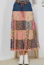 Load image into Gallery viewer, Patchwork Overdyed Maxi Skirt with Tiered Denim
