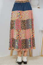 Load image into Gallery viewer, Patchwork Overdyed Maxi Skirt with Tiered Denim
