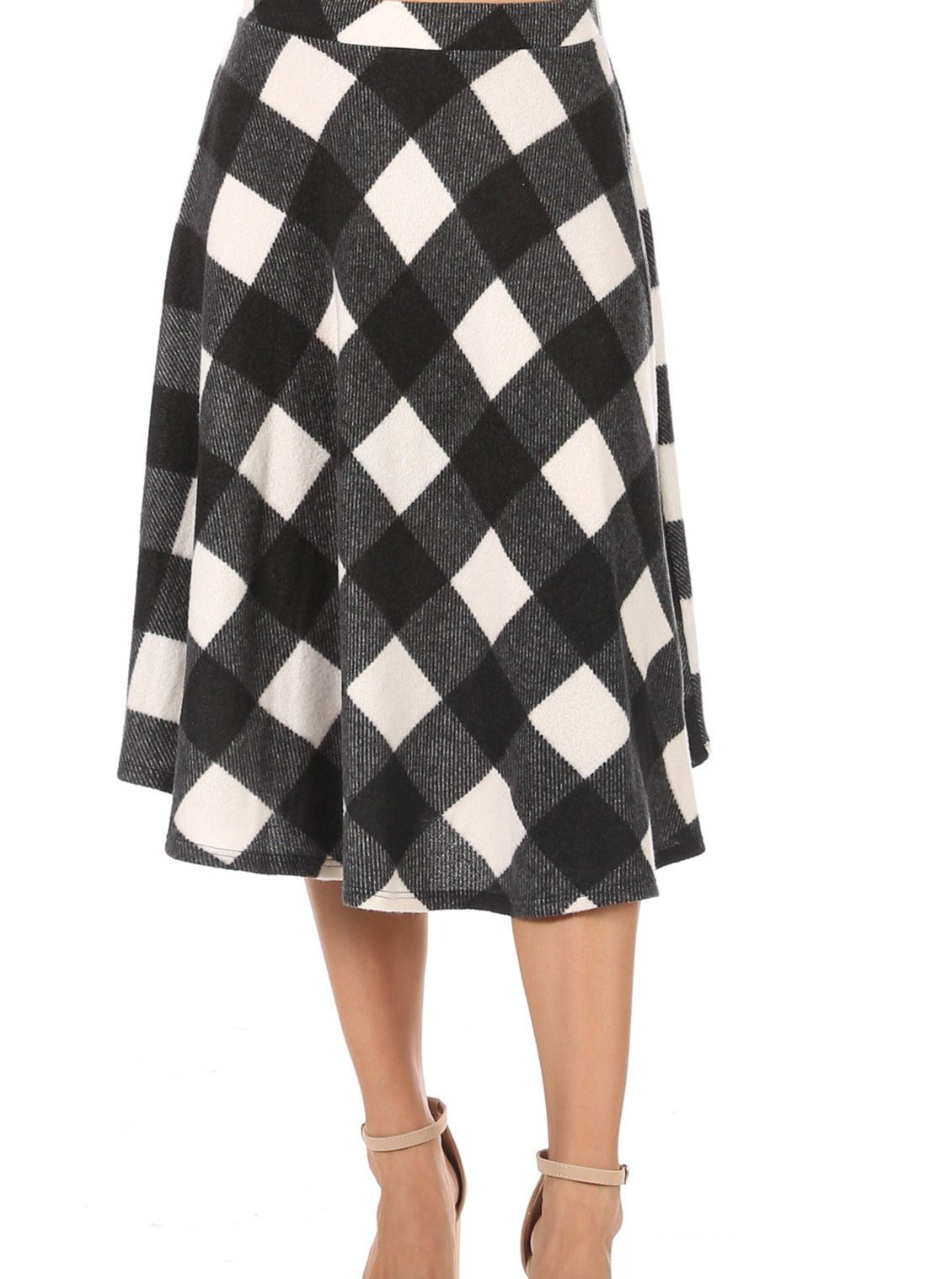 Black White Buffalo Plaid Skirt Dress4Heavens