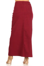 Load image into Gallery viewer, Anna Long Twill Skirt in Burgundy
