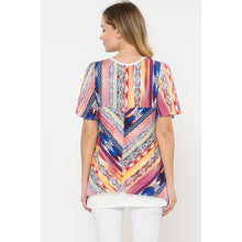 Load image into Gallery viewer, Asymmetric Hem Blouse in blue  (FINAL SALE)
