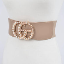 Load image into Gallery viewer, CG Pearl Accent Stretch Belt in Pink
