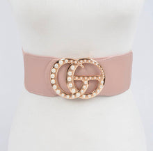 Load image into Gallery viewer, CG Pearl Accent Stretch Belt in Pink
