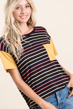 Load image into Gallery viewer, Short Sleeve Stripes Shirt (Yellow)
