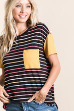 Load image into Gallery viewer, Short Sleeve Stripes Shirt (Yellow)
