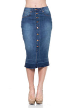 Load image into Gallery viewer, Eva Midi Denim Skirt in Indigo -FINAL SALE
