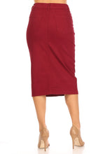 Load image into Gallery viewer, Anna Twill Denim Skirt in Burgundy
