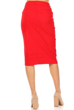 Load image into Gallery viewer, Anna Twill Denim Skirt in Red
