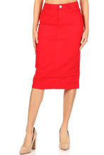Load image into Gallery viewer, Anna Twill Denim Skirt in Red
