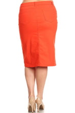 Load image into Gallery viewer, Anna Twill Denim Skirt in Orange
