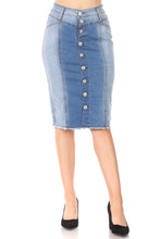 Load image into Gallery viewer, Celeste Denim Skirt two tone in Light Wash - FINAL SALE
