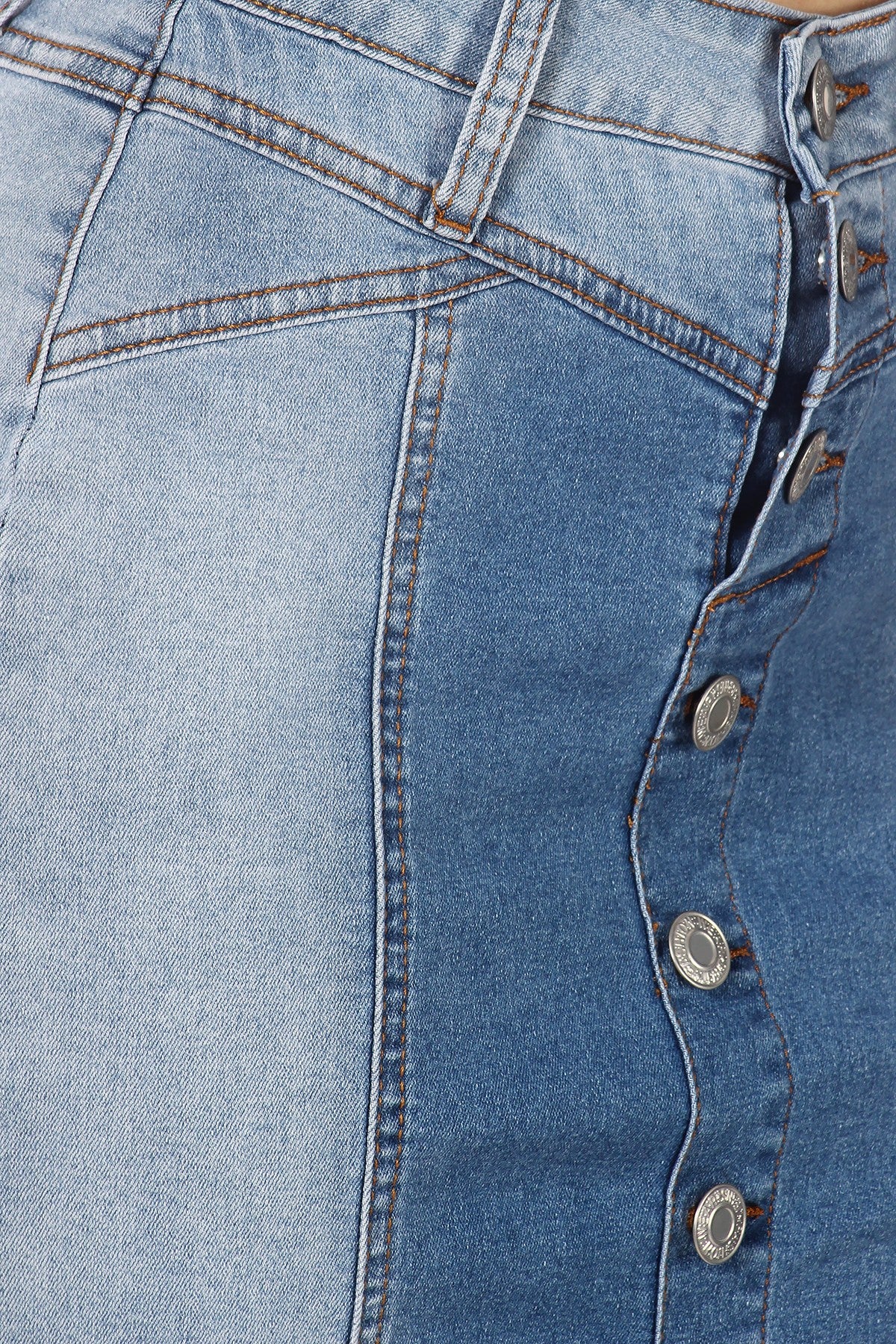 Celeste Denim Skirt two tone in Light Wash - FINAL SALE