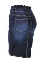 Load image into Gallery viewer, Maddie Ruffle Waist Denim Skirt in Dk Indigo -FINAL SALE
