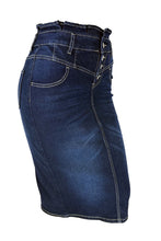Load image into Gallery viewer, Maddie Ruffle Waist Denim Skirt in Dk Indigo -FINAL SALE
