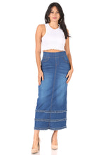 Load image into Gallery viewer, Amanda Denim Long Skirt in Indigo - FINAL SALE
