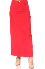 Load image into Gallery viewer, Anna Long Twill Skirt in Red
