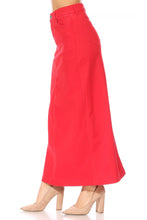 Load image into Gallery viewer, Anna Long Twill Skirt in Red
