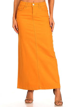 Load image into Gallery viewer, Anna Long Twill Skirt in Golden Mustard
