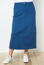 Load image into Gallery viewer, Anna Long Twill Skirt in Teal
