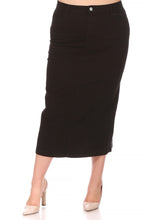Load image into Gallery viewer, Anna Long Twill Skirt in Black
