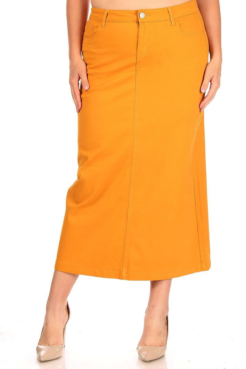 Anna Long Twill Skirt in Golden Mustard – Dress4Heavens