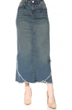 Load image into Gallery viewer, Britney Long Denim Skirt in Vintage
