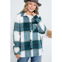 Load image into Gallery viewer, Always Cozy Plaid Flannel Shacket in Hunter Green
