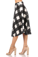 Load image into Gallery viewer, Black &amp; White Buffalo Plaid Skirt
