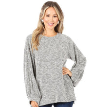 Load image into Gallery viewer, Soft textured Stripe sweater top in Ivory/Black
