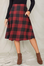 Load image into Gallery viewer, Checkered Plaid A-Line Swing Skirt (Red)
