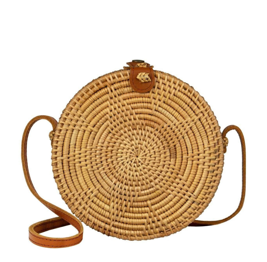 Star Round Rattan Tote Handbag