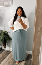 Load image into Gallery viewer, Drawstring Skirt in Grey-Blue
