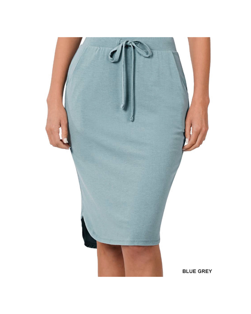 Jogger Skirt Tulip Hem in Blue-grey