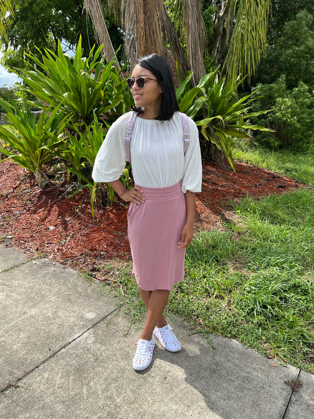 Comfy and Chic Jogger Skirt in Lt Rose