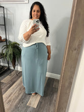 Load image into Gallery viewer, Drawstring Skirt in Grey-Blue
