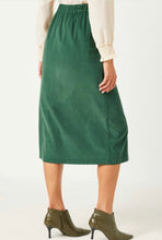 Load image into Gallery viewer, Corduroy Patch Pocket Button Detail Skirt in Green
