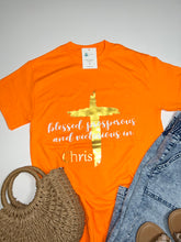 Load image into Gallery viewer, Bendecida, Prosperada.. Graphic Tee in Orange (Spanish)
