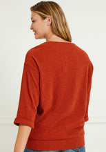 Load image into Gallery viewer, Ribbed Front Pocket Sweater in Rust
