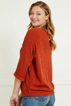 Load image into Gallery viewer, Ribbed Front Pocket Sweater in Rust
