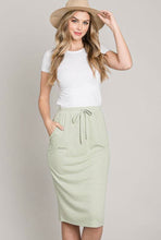 Load image into Gallery viewer, Drawstring Comfy Jogger Skirt in Sage (S-XL)
