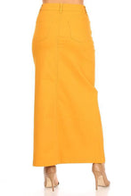 Load image into Gallery viewer, Anna Long Twill Skirt in Mustard (FINAL SALE)
