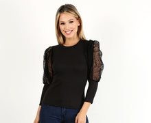 Load image into Gallery viewer, Puff Lace Sleeves Top in BLK (FINAL SALE)
